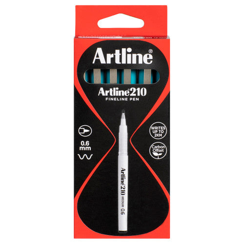 Artline 210 Fineliner Pen 0.6mm Turquoise Box of 12