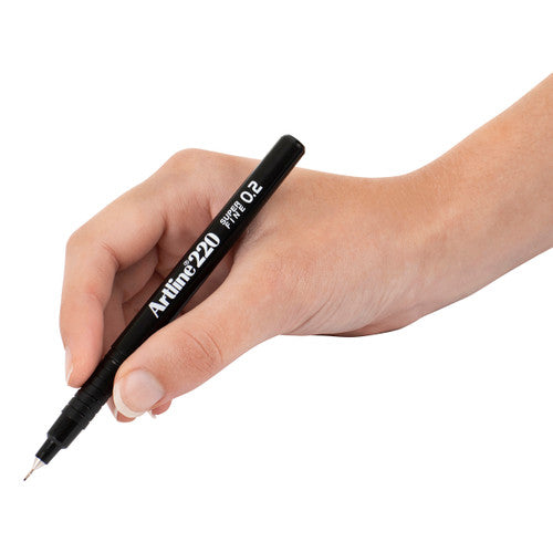 Artline 220 Fineliner Pen 0.2mm Black Box of 12