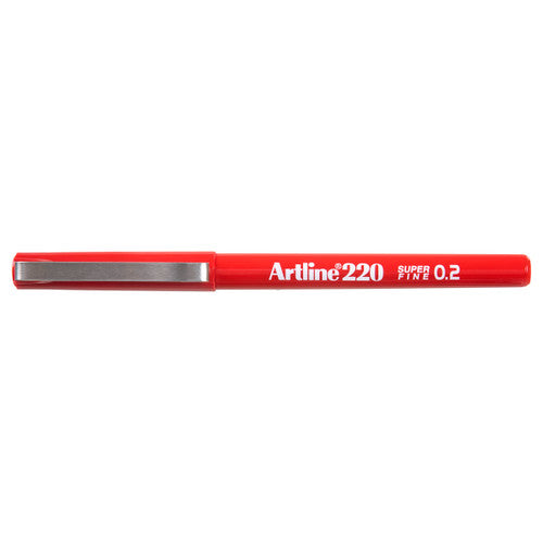 Artline 220 Fineliner Pen 0.2mm Red Box of 12