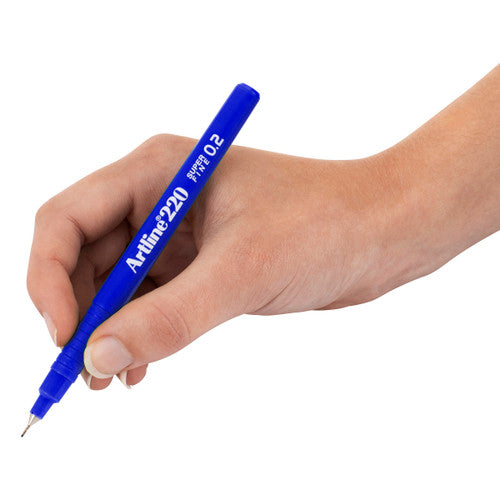 Artline 220 Fineliner Pen 0.2mm Blue Box of 12