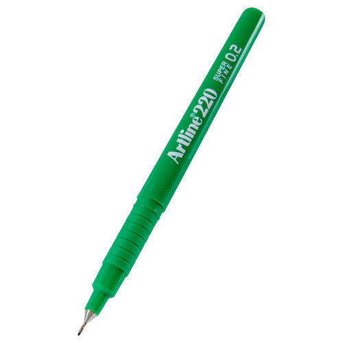 Artline 220 Fineliner Pen 0.2mm Green Box of 12