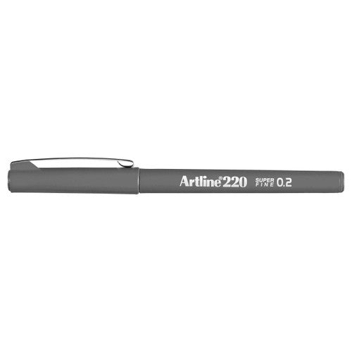 Artline 220 Fineliner Pen 0.2mm Grey Box of 12