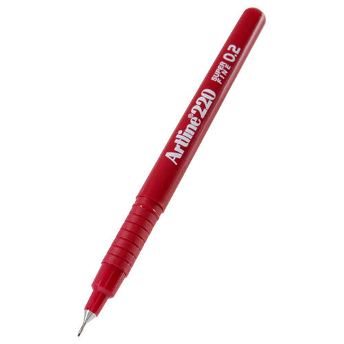 Artline 220 Fineliner Pen 0.2mm Dark Red Box of 12