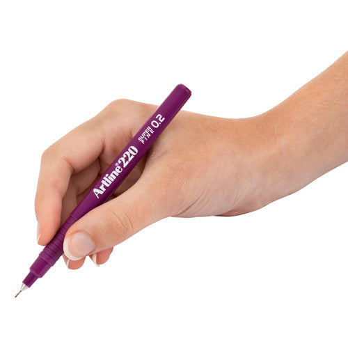 Artline 220 Fineliner Pen 0.2mm Magenta Box of 12