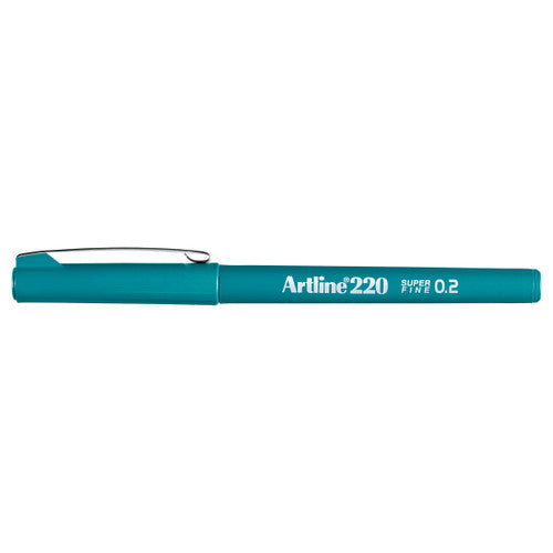 Artline 220 Fineliner Pen 0.2mm Dark Green Box of 12