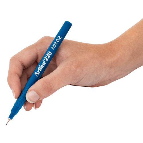 Artline 220 Fineliner Pen 0.2mm Royal Blue Box of 12