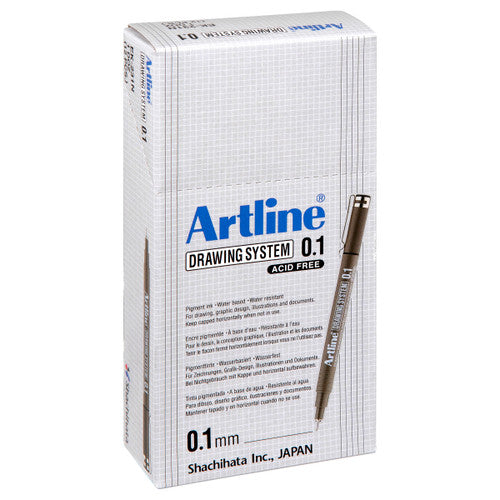 Artline 231 Drawing System Pen 0.1mm Black Box of 12