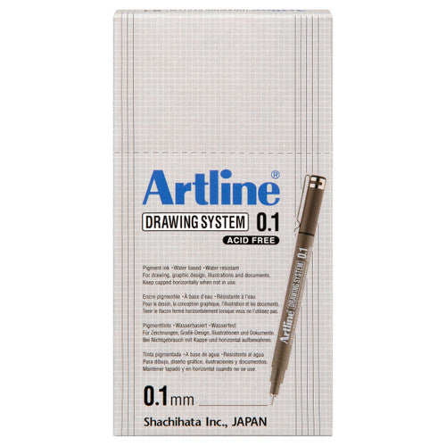 Artline 231 Drawing System Pen 0.1mm Black Box of 12