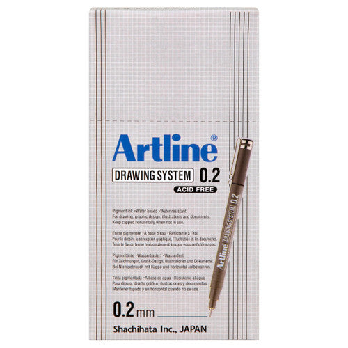 Artline 232 Drawing System Pen 0.2mm Black Box of 12