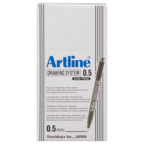 Artline 235 Drawing System Pen 0.5mm Black Box of 12