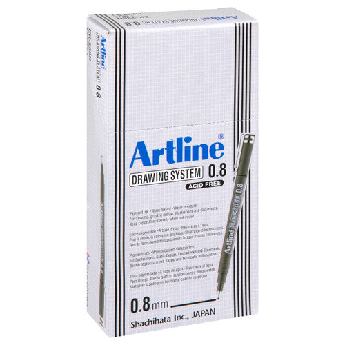 Artline 238 Drawing System Pen 0.8mm Black Box of 12