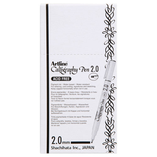 Artline 242 Calligraphy Pen 2mm Black Box of 12