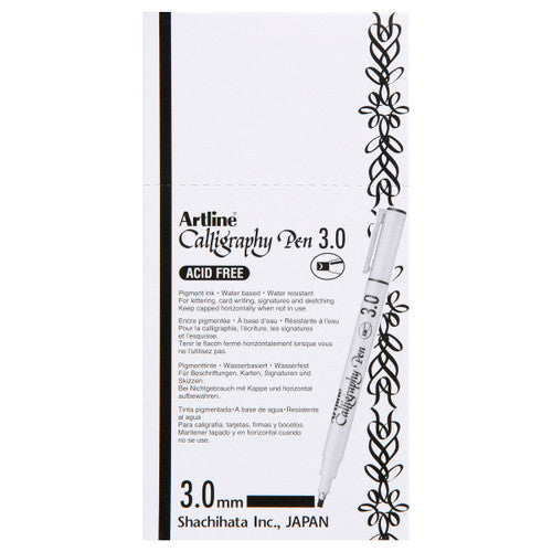 Artline 243 Calligraphy Pen 3mm Black Box of 12