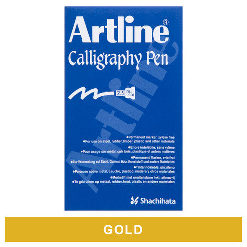 Artline 993 Calligraphy Pen 2.5mm Metallic Gold Box of 12