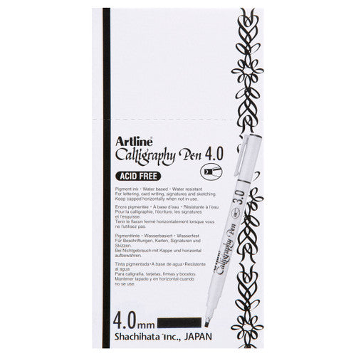 Artline 244 Calligraphy Pen 4mm Black Box of 12