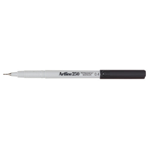 Artline 250 Permanent Marker 0.4mm Black Pack of 2