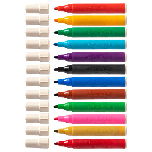 Artline 300 Liquid Crayon Colouring Marker Water Based Assorted Box of 12