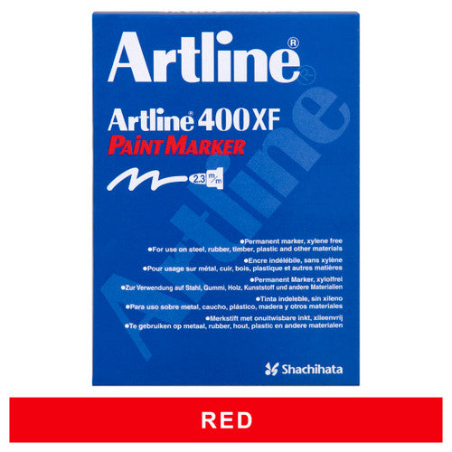 Artline 400 Paint Marker Permanent 2.3mm Bullet Red Box of 12
