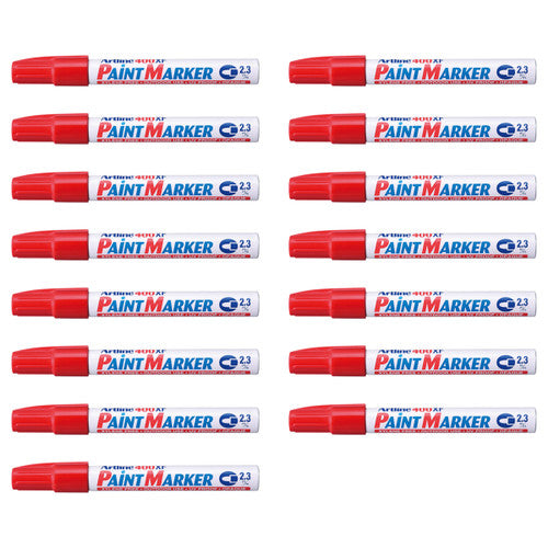 Artline 400 Paint Marker Permanent 2.3mm Bullet Red Box of 15