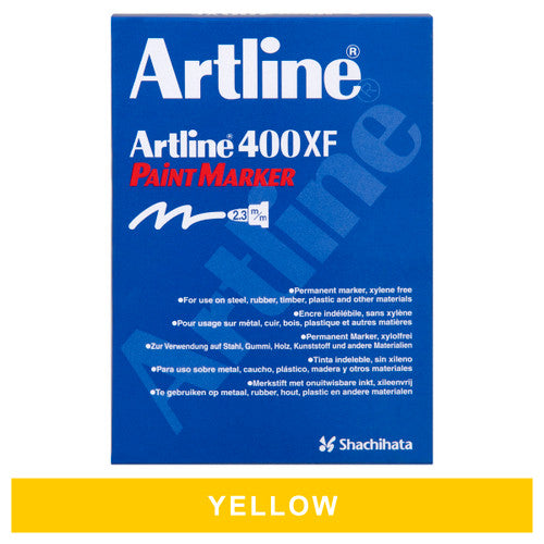 Artline 400 Paint Marker 2.3mm Bullet Yellow Box of 15