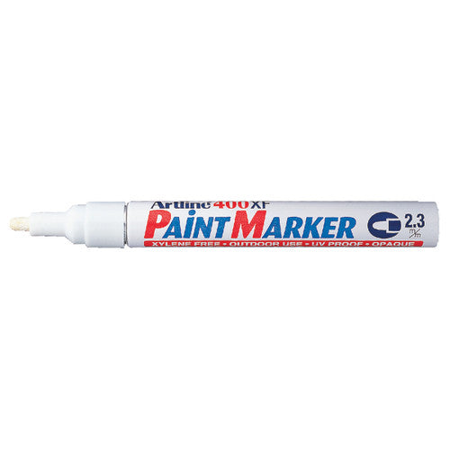 Artline 400 Paint Marker Permanent 2.3mm Bullet White Box of 15