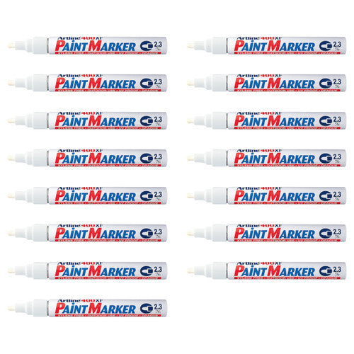 Artline 400 Paint Marker Permanent 2.3mm Bullet White Box of 15