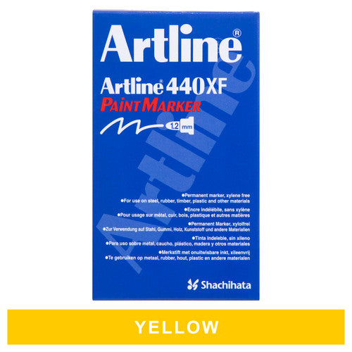 Artline 440 Paint Marker Permanent 1.2mm Bullet Yellow Box of 12