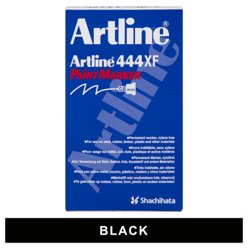 Artline 444 Paint Marker 0.8mm Plastic Tip Black Box of 12