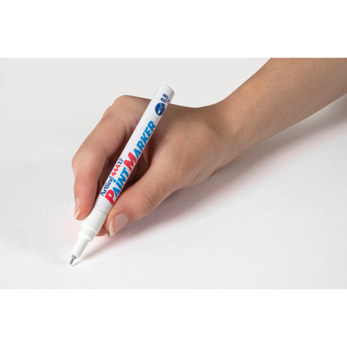 Artline 444 Paint Marker 0.8mm Plastic Tip White Box of 12