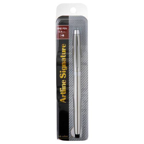 Artline Signature Silver Fineliner Pen Black