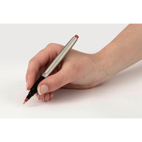 Artline Signature Silver Rollerball Pen Red