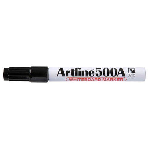 Artline 500A Whiteboard Marker 2mm Bullet Black Box of 12