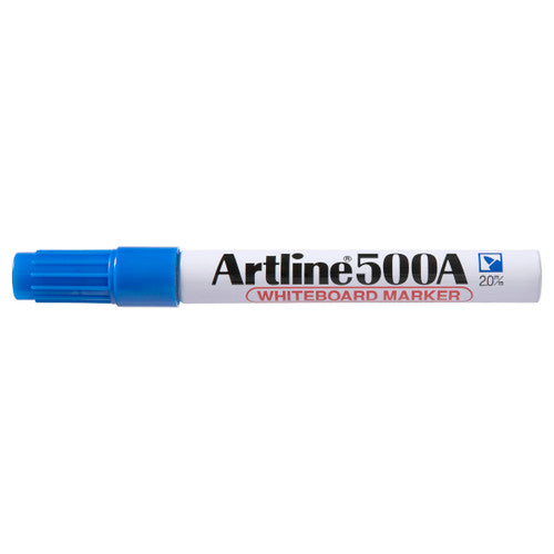 Artline 500A Whiteboard Marker 2mm Bullet Blue Box of 12