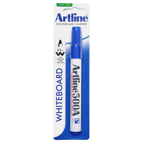 Artline 500A Whiteboard Marker 2mm Bullet Hangsell Blue Pack of 1 (*EOL)