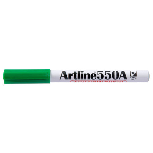 Artline 550A Whiteboard Marker 1.2mm Bullet Green Box of 12