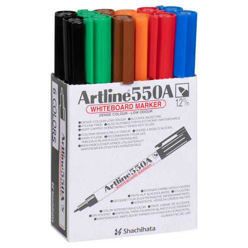 Artline 550A Whiteboard Marker 1.2mm Bullet Assorted Box of 12