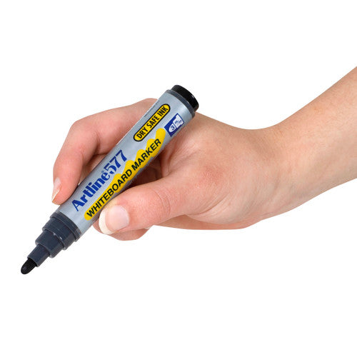 Artline 577 Whiteboard Marker 3mm Bullet Nib Black Box of 12