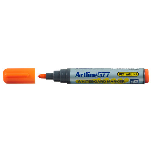 Artline 577 Whiteboard Marker 3mm Bullet Nib Orange Box of 12