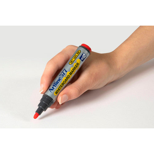 Artline 577 Whiteboard Marker 3mm Bullet Nib Red Pack of 2