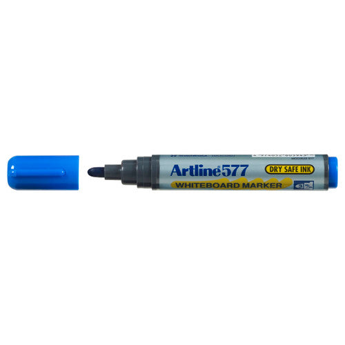 Artline 577 Whiteboard Marker 3mm Bullet Nib Blue Pack of 2