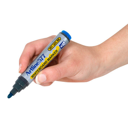Artline 577 Whiteboard Marker 3mm Bullet Nib Blue Pack of 2