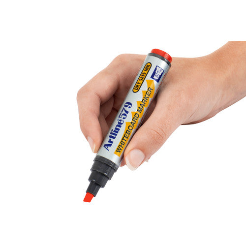 Artline 579 Whiteboard Marker 5mm Chisel Nib Red Box of 12