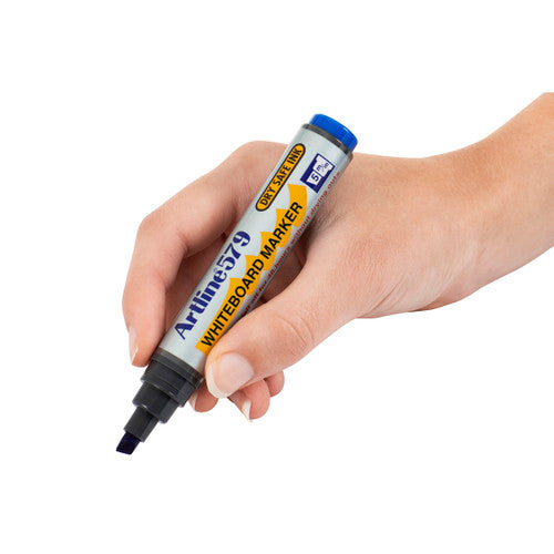 Artline 579 Whiteboard Marker 5mm Chisel Nib Blue Box of 12