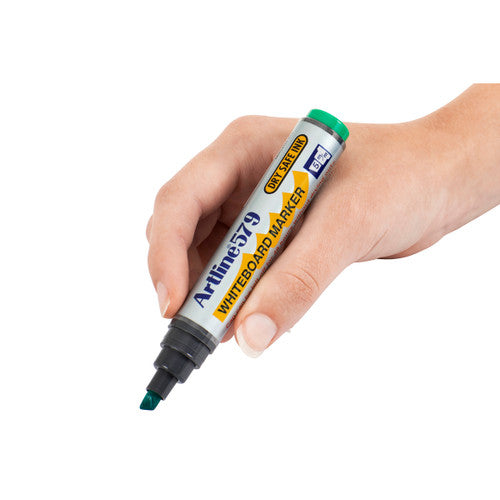 Artline 579 Whiteboard Marker 5mm Chisel Nib Green Box of 12