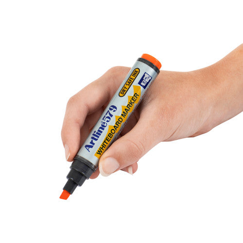 Artline 579 Whiteboard Marker 5mm Chisel Nib Orange Box of 12