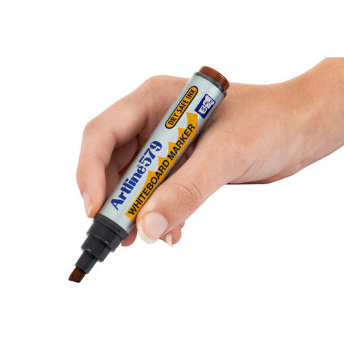Artline 579 Whiteboard Marker 5mm Chisel Brown Box of 12