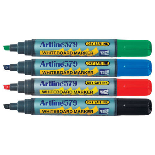 Artline 579 Whiteboard Marker 5mm Chisel Nib Assorted Wallet 4