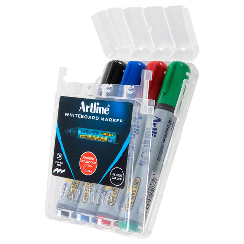 Artline 579 Whiteboard Marker Assorted Pack 4 Hang Clam