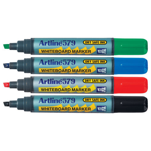 Artline 579 Whiteboard Marker Assorted Pack 4 Hang Clam