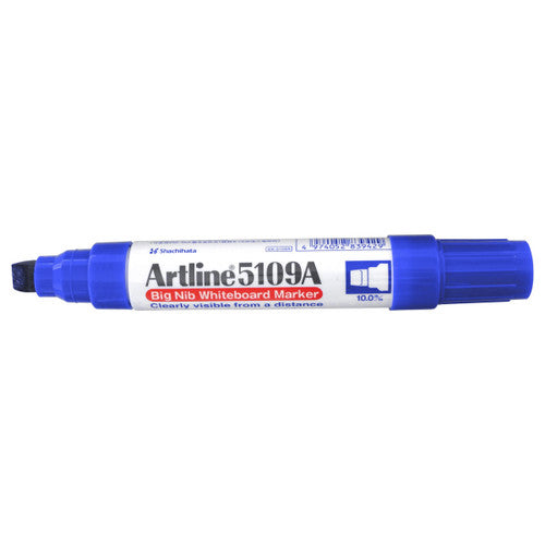 Artline 5109A Whiteboard Marker 10mm Chisel Blue Box of 6